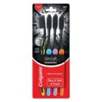 Colgate Slimsoft Charcoal Manual Toothbrush For Adult (Buy 2, Get 2 Free) - 4 Pcs, 17X Slimmer Tip Bristles, Tooth Brush Combo Pack - Fast UK Delivery