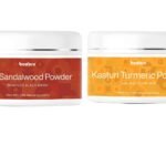 Beaface Red Sandalwood Powder Tan Remover, Blemishes and Pigmentation - 100gm | Kasturi Turmeric Powder Acne Pimple Skin Whitener - 100gm (Pack-2)