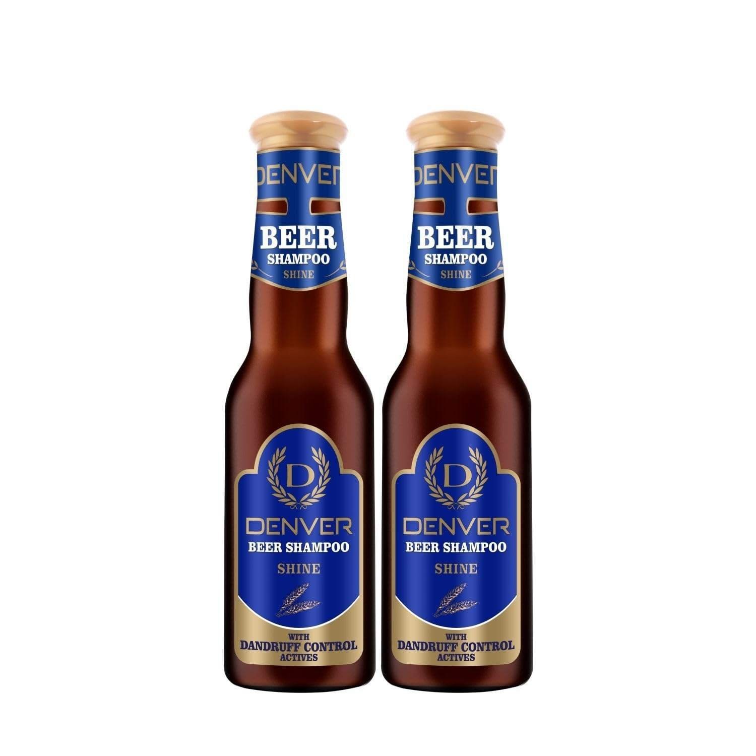 uk61u3Ag4BEEL-1-1.jpg DENVER Beer Shine Shampoo (200ML Each) Pack of 2 - For Men | For Shine & Smooth Hair | Dandruff Free Hair Shampoo Cleanser | Neem & Tea Tree Extracts - For All Type Of Hair - Fast UK Delivery - Image 1