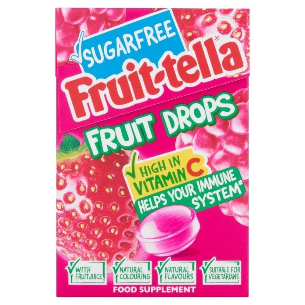 uk61urV-NZXL-1.jpg Fruit-Tella Sugar Free Fruit Drops Red Berry Mix Pouch, 45 g - Fast UK Delivery - Image 1