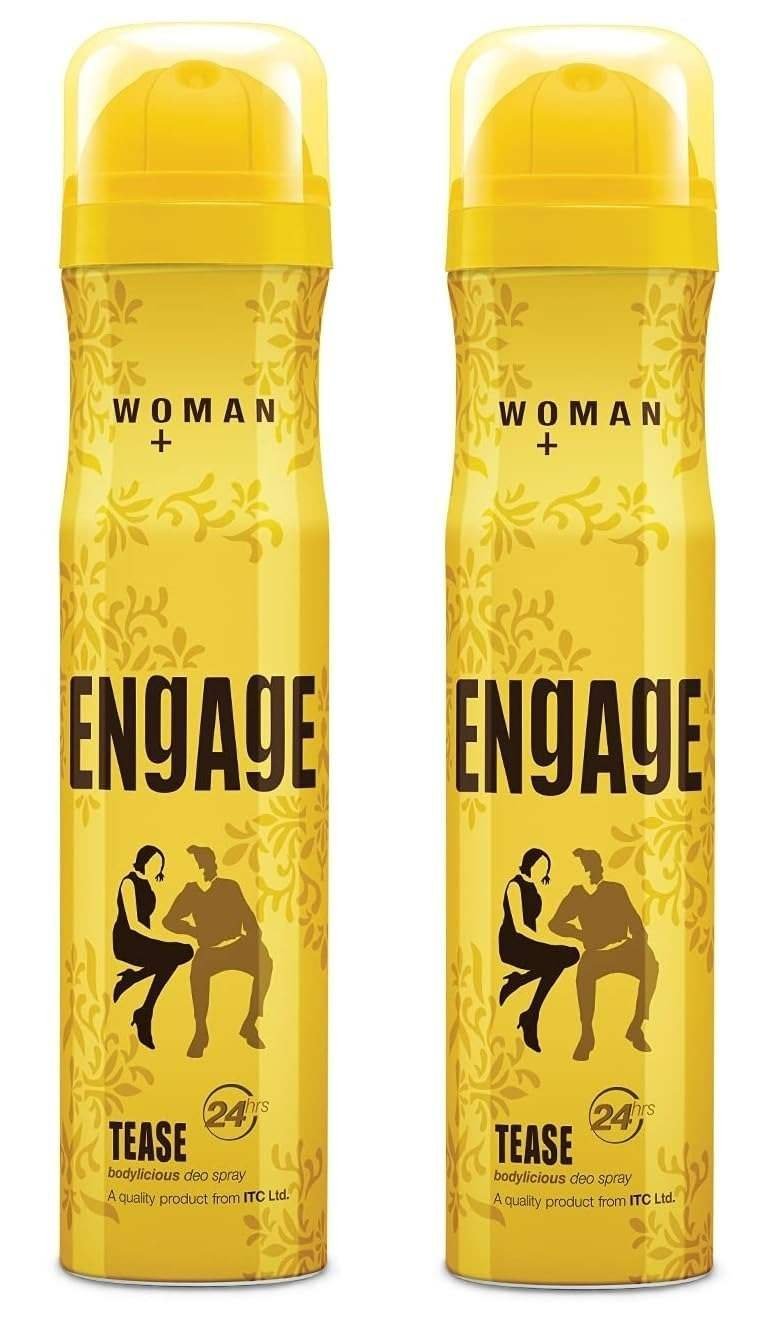 uk61v8MBFoQpL-1-1.jpg Engage Tease Deodorant For Women, Floral and Lavender, Skin Friendly, 150 ml Deo Body Spray 2Pcs - Fast UK Delivery - Image 1