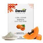 Deewal Premium Papaya Face Clay Mask | Ultra Cleansing & Tan Removal Face Pack | Reduces Blackheads & Deep Pore Purifying | Instant Brightening & Hydration | For Men & Women | All Skin Types - Fast UK Delivery