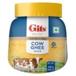 Gits Cow Ghee 500 ml Jar | Pack of 1 | Aroma in every drop |Pure Veg, Pure Cow Ghee, Desi Ghee, No preservatives | Rich Taste & Aroma | Good source of Vitamin A, Delicious, Healthy & Nutritious | Good for Digestion, Heart, Skin and Hair | Homemade taste - Fast UK Delivery
