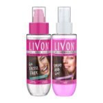 Livon Serum for Women for All Hair Types,For Frizz-free, Smooth & Glossy Hair, 100 ml and Livon Shake & Spray Serum for Women, For Frizz-free,Smooth & Glossy Hair on-the-go, 100 ml - Fast UK Delivery