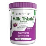 HealthyHey Nutrition Milk Thistle Capsules for Liver Health - High Strenght - 600mg Extract - 300 Veg. Capsules - Fast UK Delivery