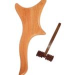 FA INDUSTRIES Drainage Massage Paddle Use For Manual Anti-Cellulite Gua Sha Tool Muscle Pain Relief Soft Tissue Therapy Back Legs And Body With Wooden Face Massager, Set of 2 - Fast UK Delivery