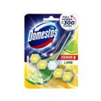 Domestos Toilet Rim Block with Power of 5, Lime, Limescale Removal with Long Lasting Fragrance, Provides Hygiene & Shine, 55 gm - Fast UK Delivery
