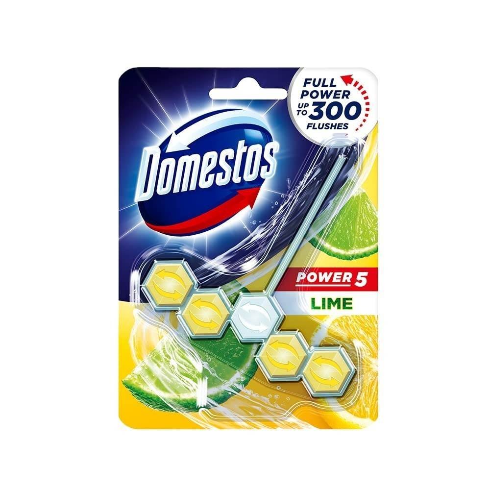uk61wUM4UF6CL-1-1.jpg Domestos Toilet Rim Block with Power of 5, Lime, Limescale Removal with Long Lasting Fragrance, Provides Hygiene & Shine, 55 gm - Fast UK Delivery - Image 1