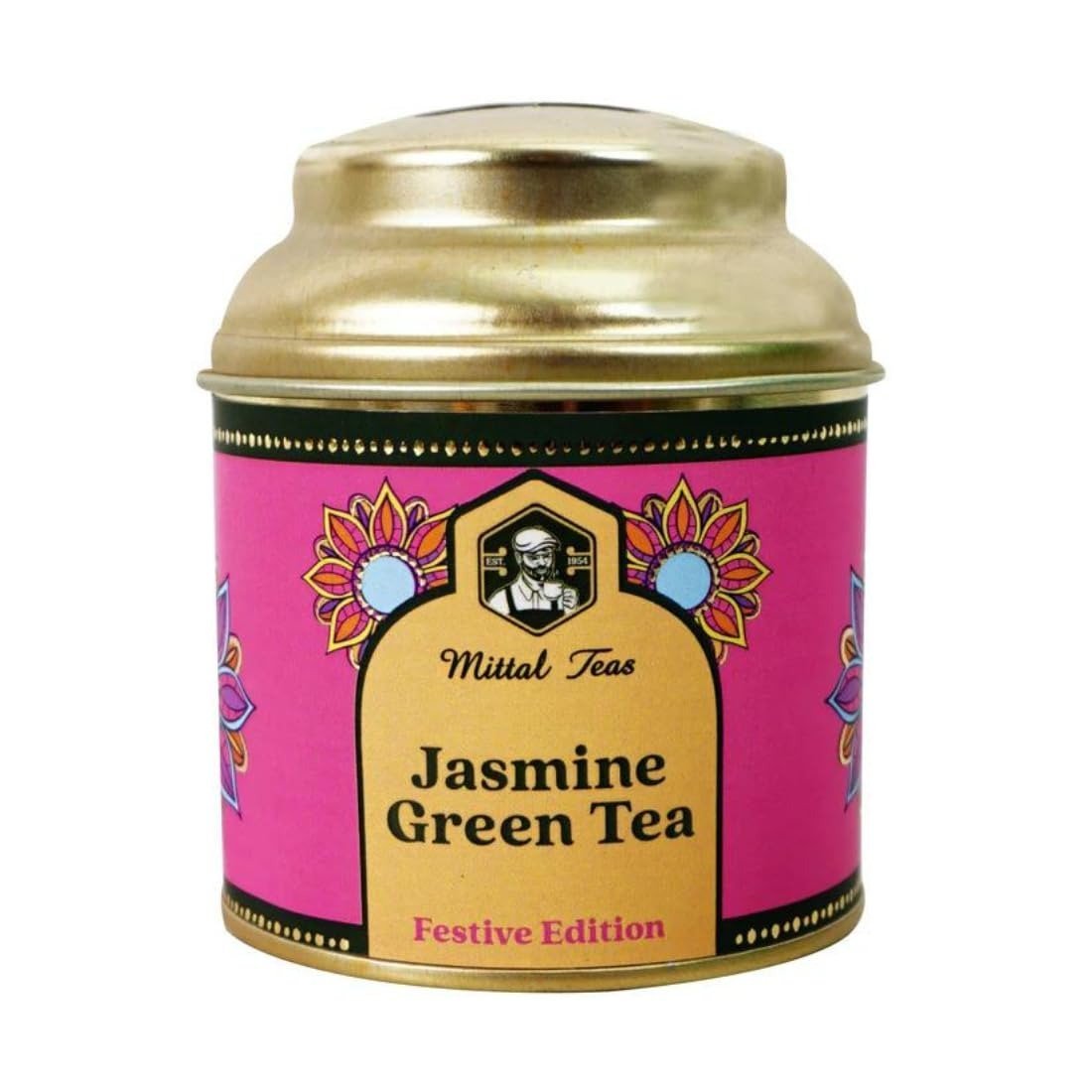 uk61wVzvqBhL-1.jpg Mittal Teas Jasmine Green Tea Caddy, 30g, Festive Edition - Fast UK Delivery - Image 1