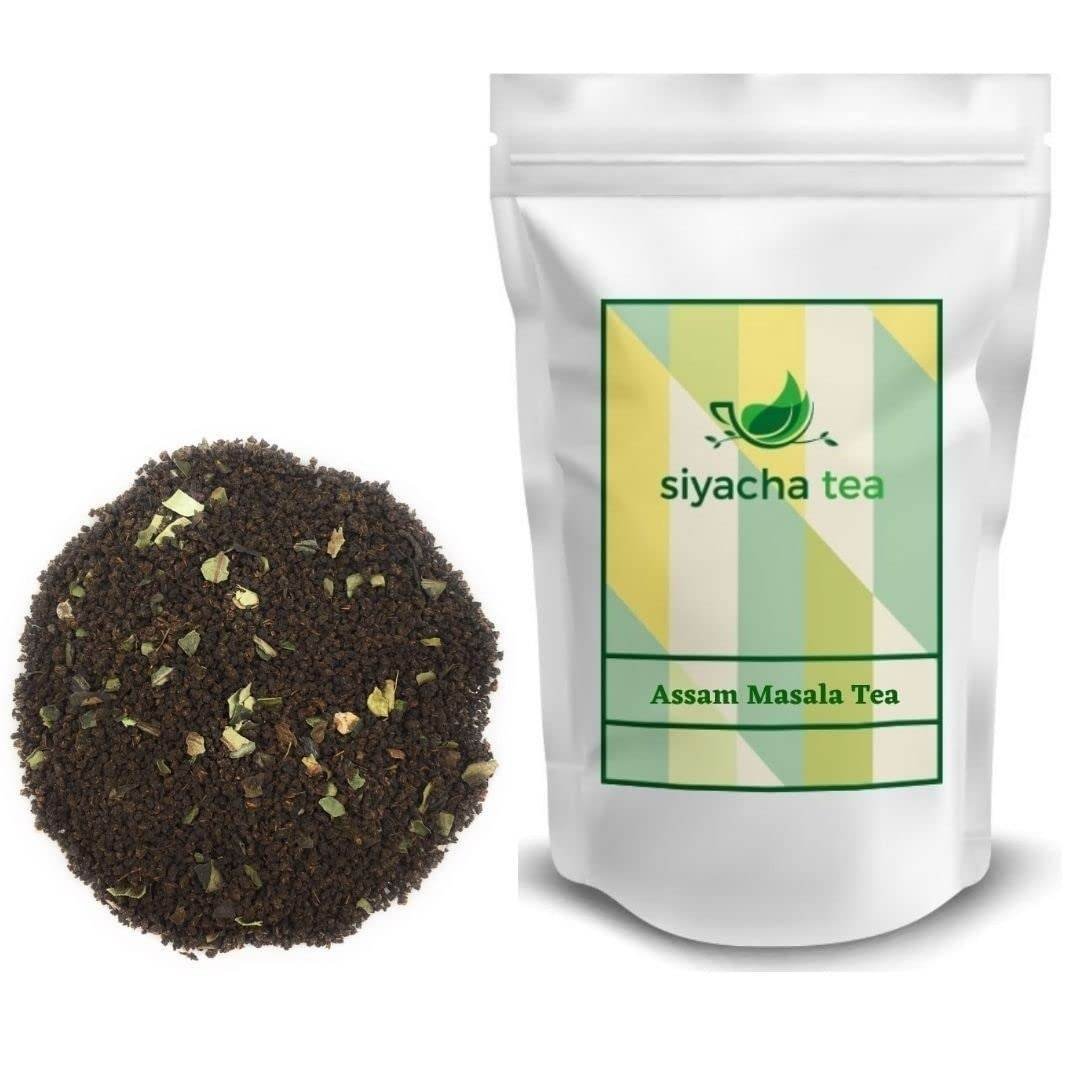 uk61wjxB5xzL-1.jpg Siyacha Tea Assam Masala Chai|1 KG |Natural Spice (Cardamom, Chai Masala) Fresh Blend|Immunity Booster|Single Origin Leaf Beverage|Makes 500 Cups (approx) - Fast UK Delivery - Image 1