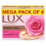 Lux Radiant Glow rose Vitamin C & E For Superior Glow Offer Pack of 8 x 150g - Fast UK Delivery