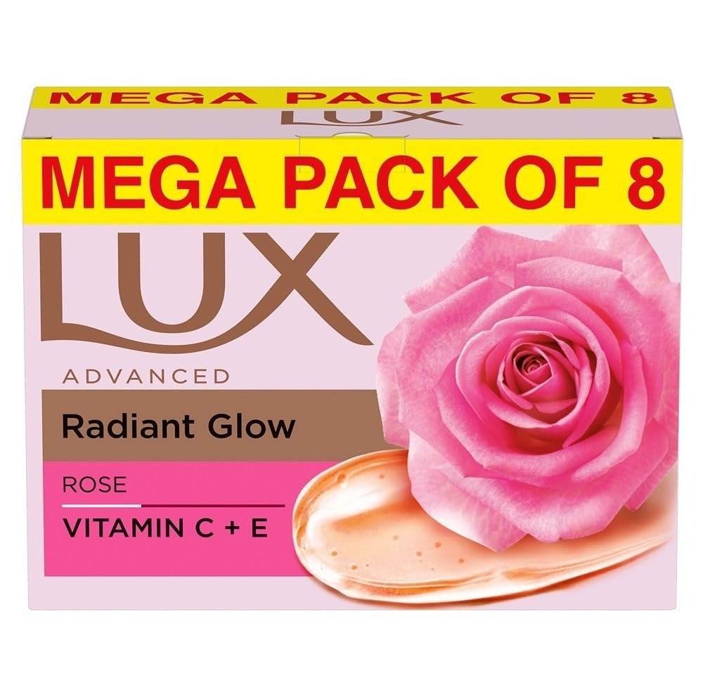 uk61wrMjcolJL-1-1.jpg Lux Radiant Glow rose Vitamin C & E For Superior Glow Offer Pack of 8 x 150g - Fast UK Delivery - Image 1