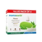 Mamaearth Neem Moisturizing Lotion Soap with Neem & Tea Tree for Skin Purification (Value Pack Of 4)-125 gX4 Units For Skin Protection|Soothes Inflammation|Deeply Cleanses|76% TFM Grade 1 Soap - Fast UK Delivery