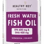 HealthyHey Nutrition Fresh Water Fish Oil - 2000 Mg/serving - 60 Softgel Capsules (600 EPA & 400 DHA) - Fast UK Delivery