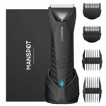 MANSPOT Electric Groin Hair Trimmer, Ball Trimmer/Shaver, Replaceable Ceramic Blade Heads, Waterproof for Wet/Dry Use, Standing Recharge Dock, 90 Minutes Shaving After Fully Charged - Fast UK Delivery