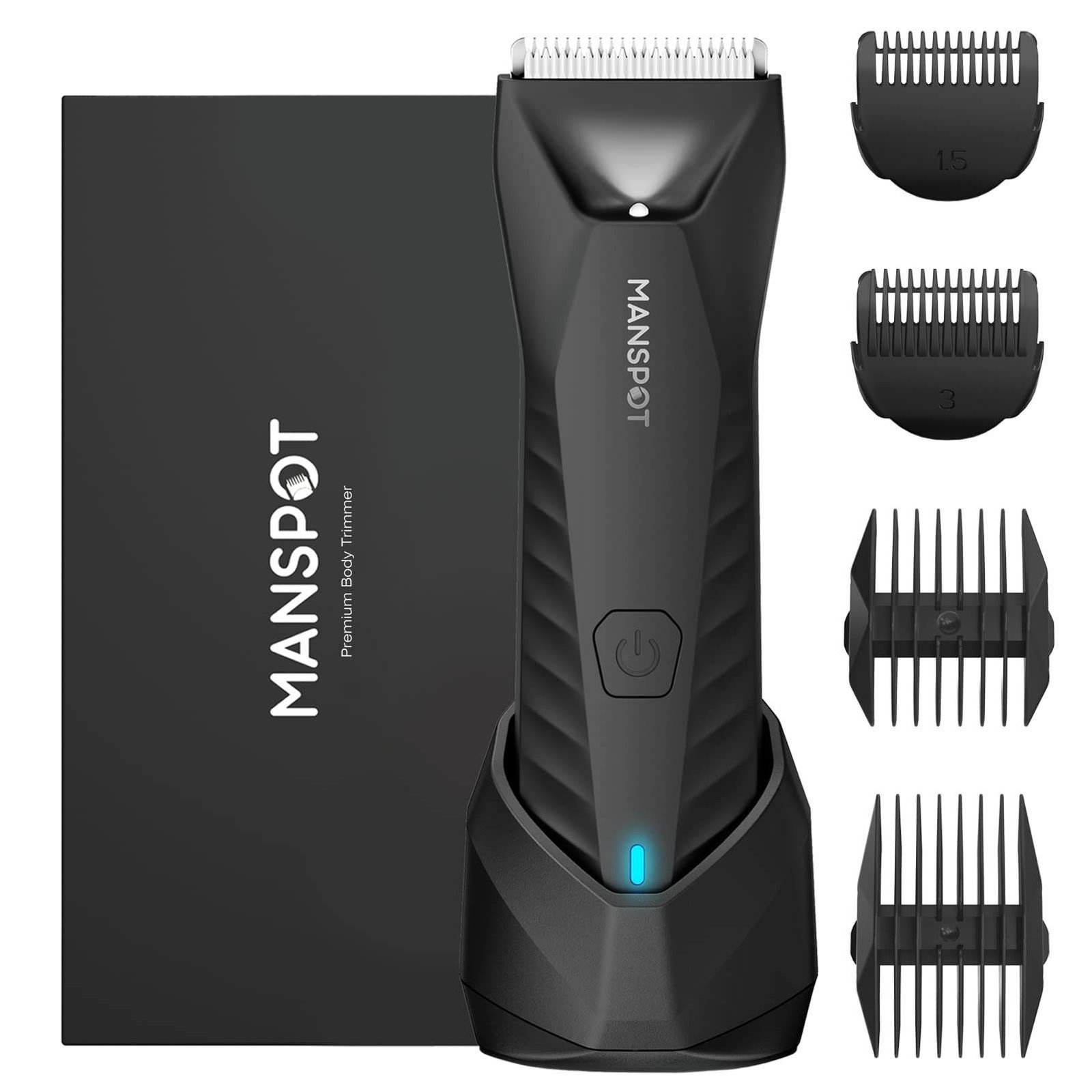 uk61z-0MLT87L-1.jpg MANSPOT Electric Groin Hair Trimmer, Ball Trimmer/Shaver, Replaceable Ceramic Blade Heads, Waterproof for Wet/Dry Use, Standing Recharge Dock, 90 Minutes Shaving After Fully Charged - Fast UK Delivery - Image 1