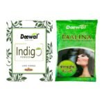 Deewal Palina Herbal Mehndi & Indigo Powder Combo - 100% Natural Organic Hair Color | Allergy-Free, Chemical-Free | Rich Long-Lasting Shades | Natural leaves powder - Fast UK Delivery