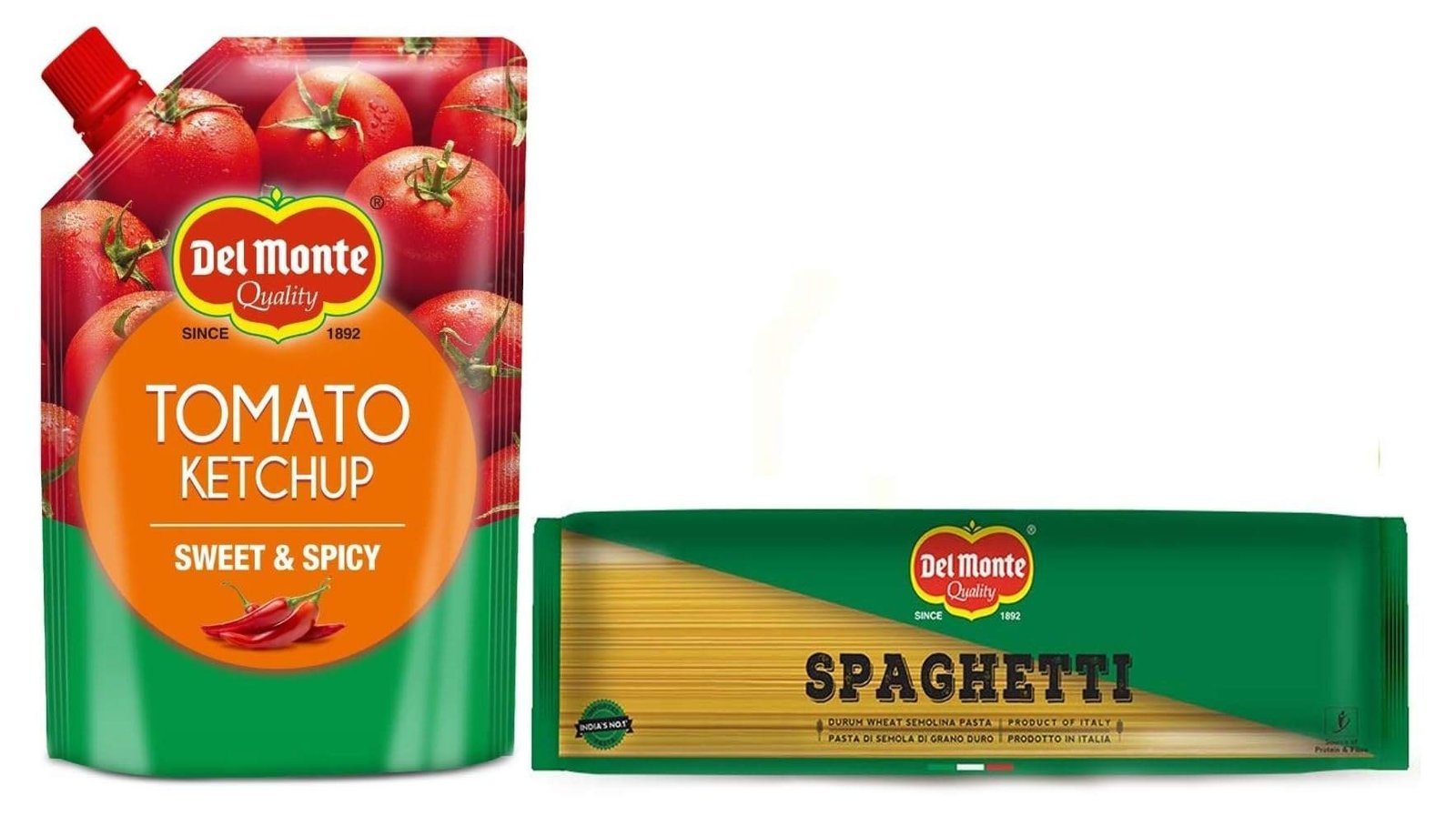 uk61zeUHbdNcL-1-1.jpg Del Monte Spaghetti Pasta (Imported), 500g & Del Monte Tomato Ketchup Sweet and Spicy Pouch, 950 g - Fast UK Delivery - Image 1