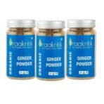 Praakritik Organic Ginger Powder, 100% Organic Powder, Daily Use Healthy Ginger Powder, No Artificial Color No Artificial Flavor, Pack of 3, 100 Grams Each Total 300 Gram - Fast UK Delivery