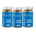 Praakritik Organic Ginger Powder, 100% Organic Powder, Daily Use Healthy Ginger Powder, No Artificial Color No Artificial Flavor, Pack of 3, 100 Grams Each Total 300 Gram - Fast UK Delivery