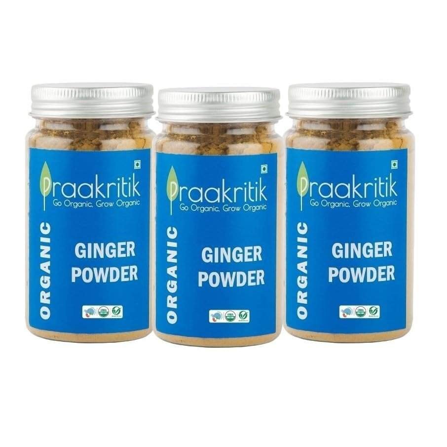 uk61zhqg9BaSL-1.jpg Praakritik Organic Ginger Powder, 100% Organic Powder, Daily Use Healthy Ginger Powder, No Artificial Color No Artificial Flavor, Pack of 3, 100 Grams Each Total 300 Gram - Fast UK Delivery - Image 1