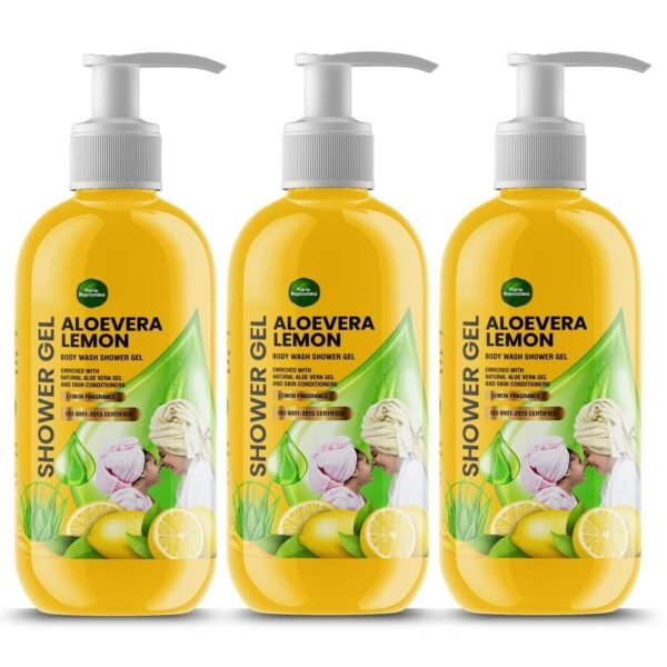 Parle Ropvatika Aloevera Lemon Body Wash 1 Liter - Pack 3 (3 Liter) Bodywash Shower Gel with Pure Glycerin - Lemon Fragrance (Aloevera Lemon 1 Liter - Pack 3 (3 Liter)) - Fast UK Delivery