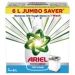 Ariel Liquid Detergent Top Load - 6L Jumbo Saver | Removes 7 day dried-in Stains in 1 wash inside Washing Machine | Now at Price of Powders | Amazing Fragrance | Protects Colours | Dissolves Faster - Fast UK Delivery