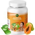 Parle Ropvatika Aloevera Papaya Gel 500 Gram 100% Pure Natural Aloe vera Gel - Ideal for Skin, Face, Acne Scars, Hair Care, Moisturizer & Dark Circles (Aloevera Papaya 500gm) - Fast UK Delivery