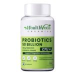 HEALTH VEDA ORGANICS PRIVATE LIMITED Probiotics 50 Billion Cfu Multi-Strains With Prebiotic|Good Digestive,Gut Health,Diarrhea,Gas & Bloating Support|Men And Women - 60 Vegetarian Capsules,1 Count - Fast UK Delivery