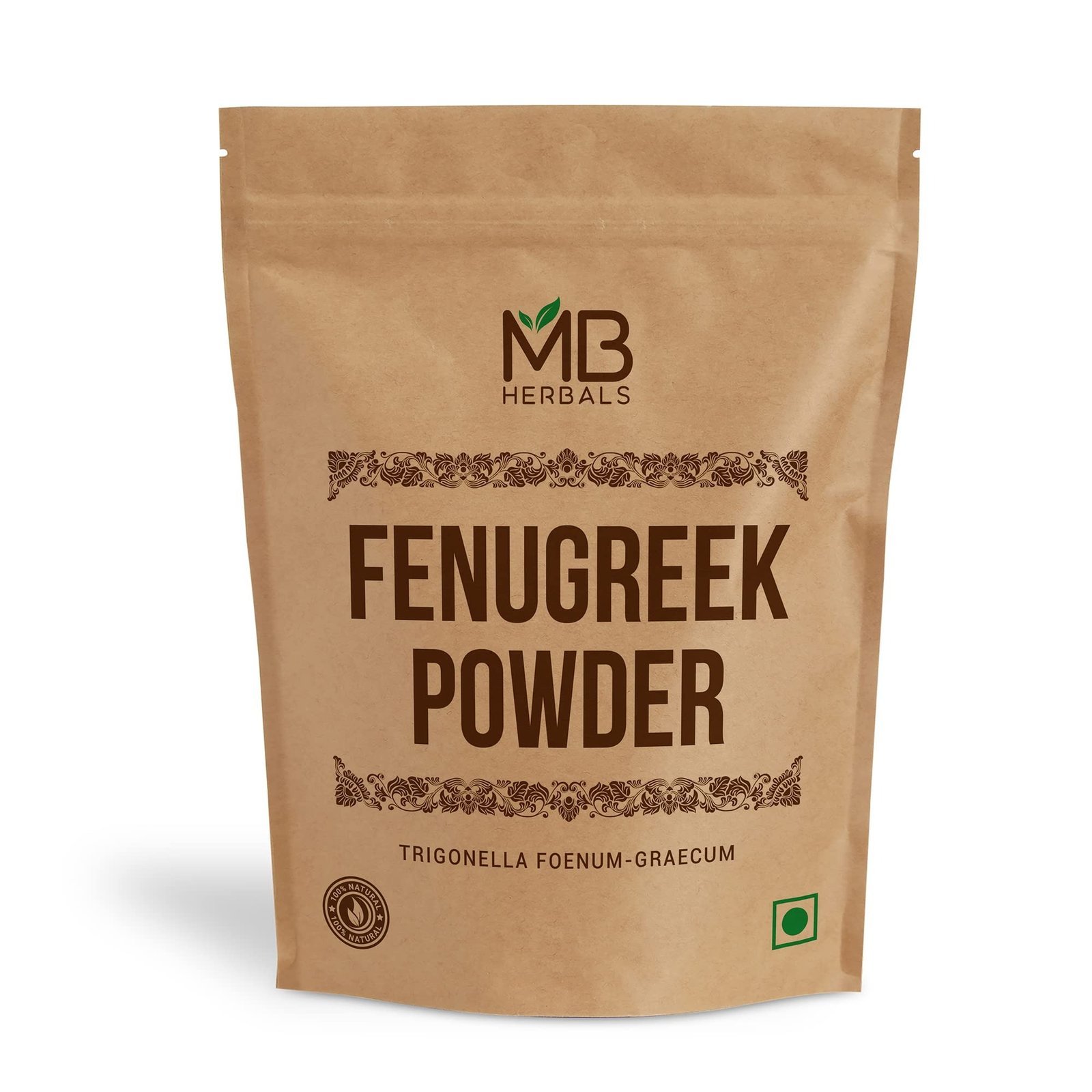 uk711BqbevPDL-1.jpg MB Herbals Natural Fenugreek Powder 100g | Methi For Hair | Trigonella foenum-graecum Sd. | Spice Indian Cuisine | Hair Care | Improves Digestion - Fast UK Delivery - Image 1