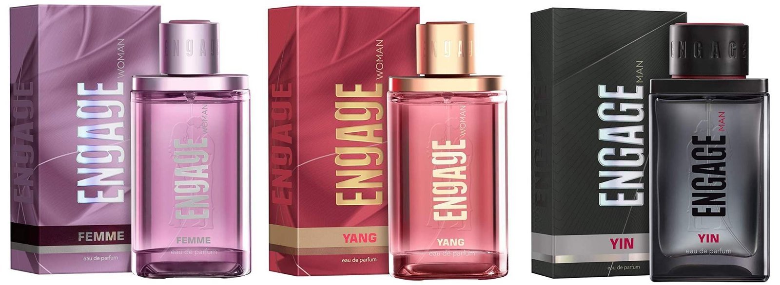 uk711gftubsZL-1-1.jpg Engage Femme Eau De Parfum for Women, Citrus and Floral, 90ml & Engage Yang Eau De Parfum for Women, Floral and Fruity, 90ml & Engage Yin Eau De Parfum for Men, Fruity and Floral, 90ml - Fast UK Delivery - Image 1