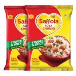 Saffola Soya Chunks with Supersoft Technology, 53% Protien, Tender & Juicy, 400gm (Pack of 2) - Fast UK Delivery
