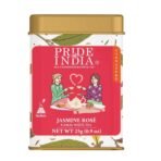 Pride of India | Jasmine Rose Royal White Tea | 15 Pyramid Full Leaf Individually Wrapped Tea Bags | Smooth & Sweet Flavor | Soothing & Calming Experience | Less Caffeine, Non-Bioengineered - Fast UK Delivery
