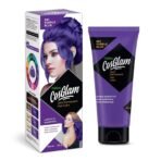 Nisha Cosglam Semi Permanent Hair Color for Unisex, Infused Conditioner, Glossy Finish, No Ammonia, No Peroxide & Non Oxidative, Vegan Highlights Hair Dye 120g #61 Purple Blue - Fast UK Delivery