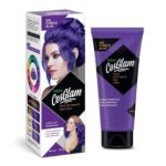 Nisha Cosglam Semi Permanent Hair Color for Unisex, Infused Conditioner, Glossy Finish, No Ammonia, No Peroxide & Non Oxidative, Vegan Highlights Hair Dye 120g #61 Purple Blue - Fast UK Delivery