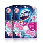 Domestos Toilet Rim Block, Pink Magnolia, Gives Long Lasting Fragrance and Removes Limescales, Provides Hygiene & Shine, 2x55gms - Fast UK Delivery