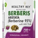 HealthyHey Nutrition Berberis Berberine 95% with Milk Thistle Vegetable Capsules, 60 Count - Fast UK Delivery