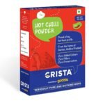 CRISTA Hot Chilli Powder | Guntur Laal Mirch Powder with Natural Oils | Zero added Colours, Fillers, Additives & Preservatives | Spicy Grade Chilli Powder | 100gms