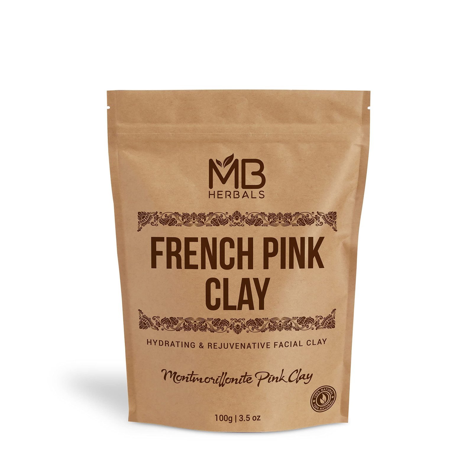 uk715PDBSdkgL-1.jpg MB Herbals French Pink Clay Powder 100G | For Face Packs, Face Scrubs & Soap Making | Absorbs Excess oil from the skin - Fast UK Delivery - Image 1
