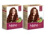 Nisha Henna Based Hair Color Red Brown 90g Pack of 2, Henna Powder Hair Color Dye Brown Hair Colour, No Ammonia, No PPD, Non Oxidative - Fast UK Delivery