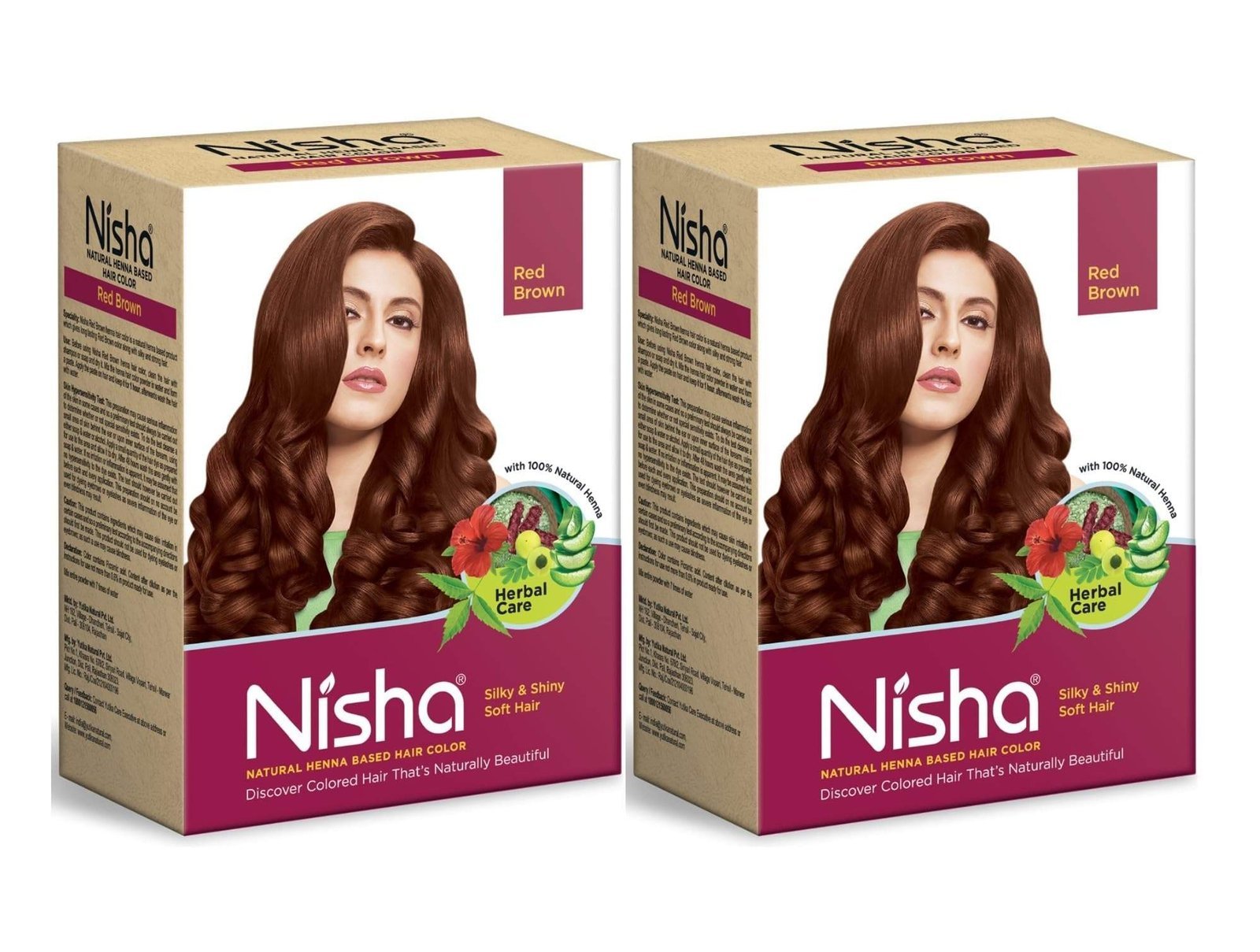 uk715qKqm77hL-1.jpg Nisha Henna Based Hair Color Red Brown 90g Pack of 2, Henna Powder Hair Color Dye Brown Hair Colour, No Ammonia, No PPD, Non Oxidative - Fast UK Delivery - Image 1