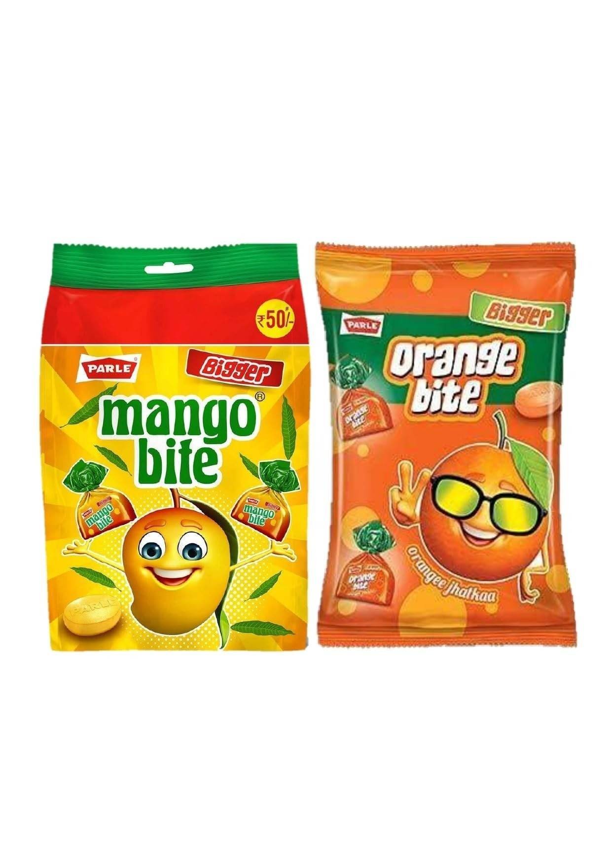 uk716kMzt7UL-1.jpg Parle Orange Bite and Mango Bite, 289gm - Pack of in Poly Pack - Fast UK Delivery - Image 1