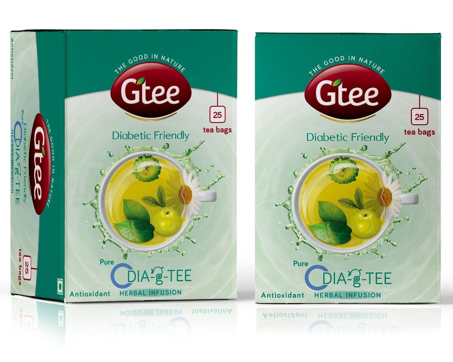 uk717998-y7rL-1.jpg GTEE DIA-g-TEE Diabetic Friendly Tea with Gymnema, Bitter Gourd, Green Tea, 25 Tea bags (Pack of 2) - Fast UK Delivery - Image 1