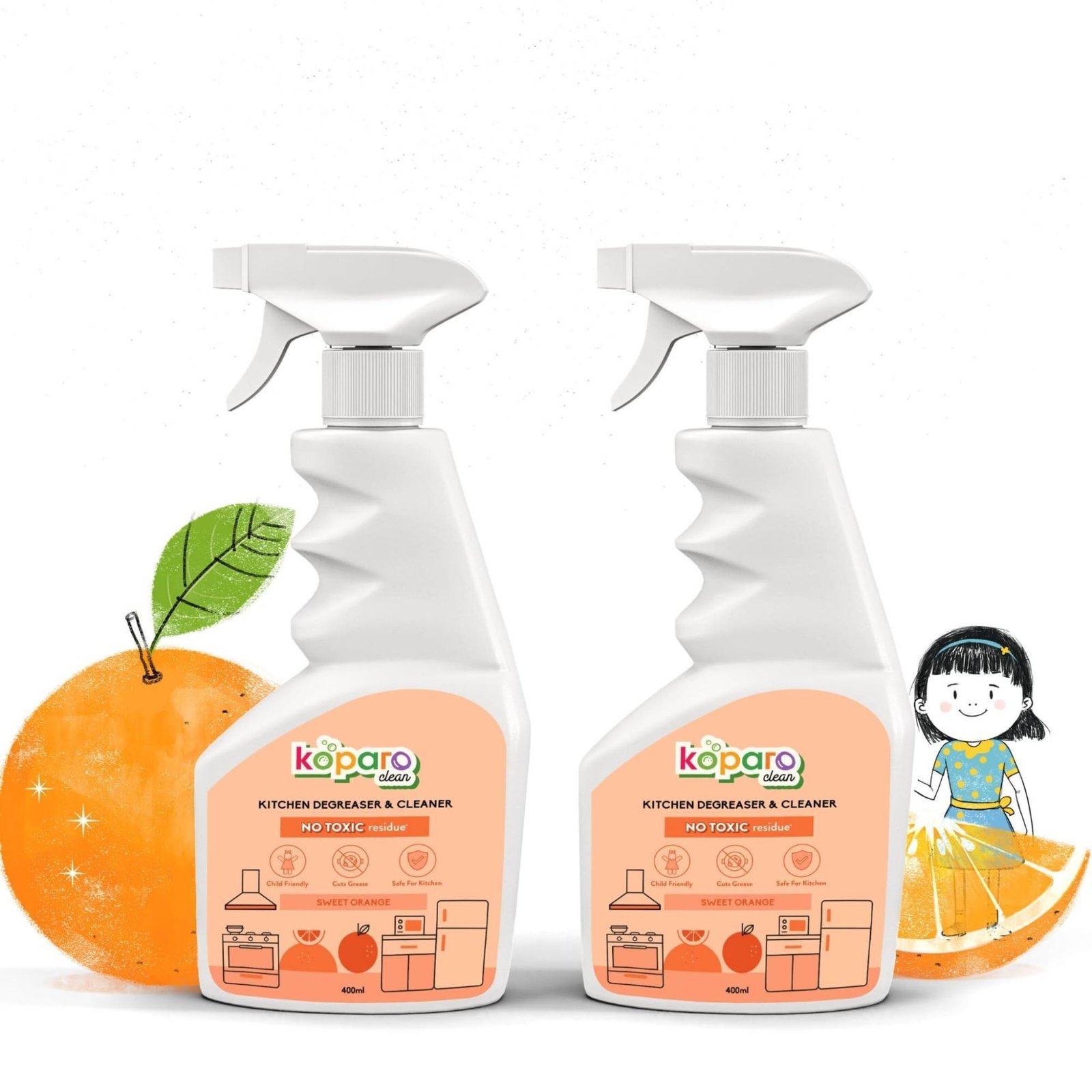 uk717PCXBfqGL-1-1.jpg Koparo Kitchen Degreaser Cleaner | 400ml Pack of 2 | Removes Hard Stains | Used for Chimney, Microwave Ovens, Grills, Gas Stoves | Plant Based & Non-Toxic - Fast UK Delivery - Image 1