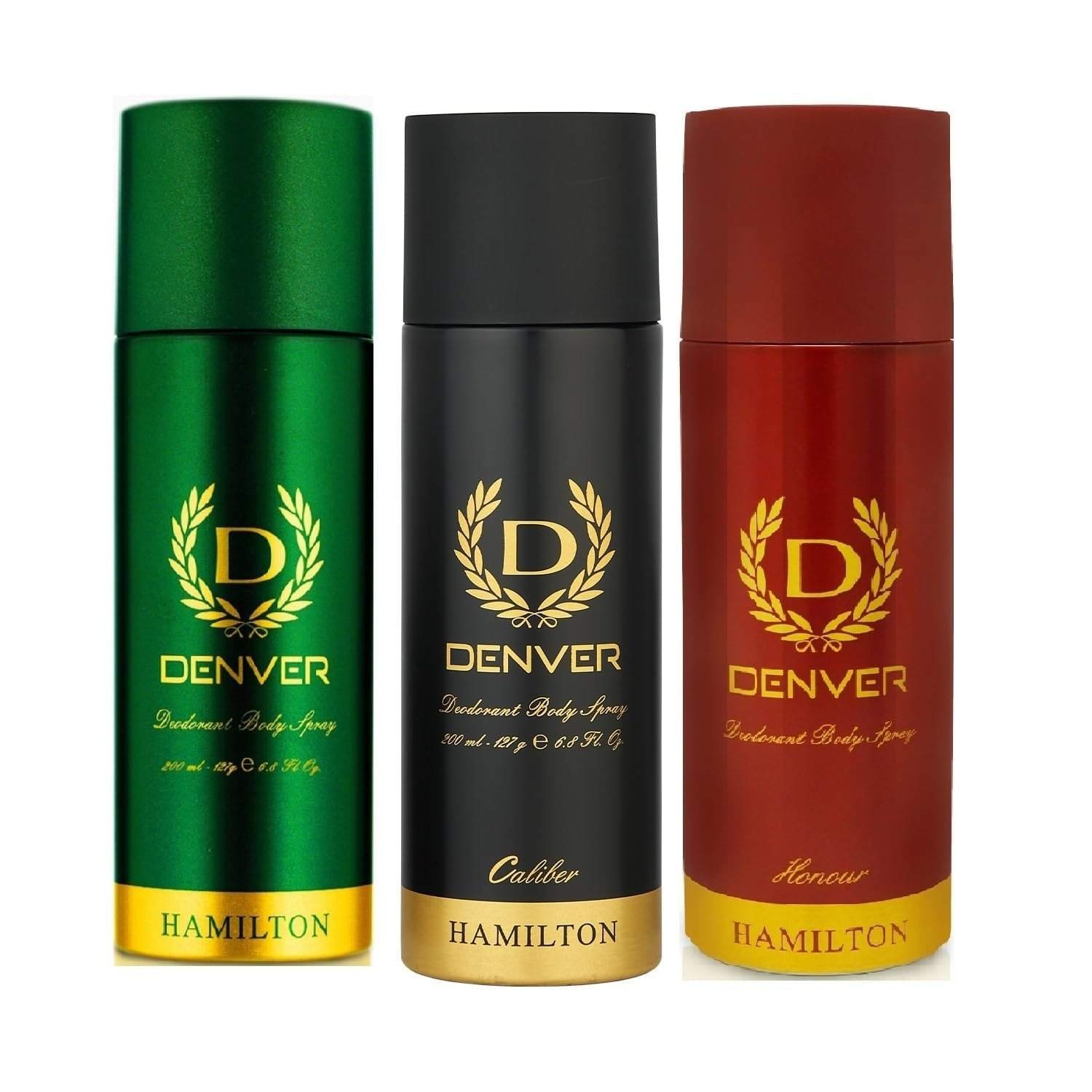 uk7184ILP2UyL-1-1.jpg DENVER Hamilton, Caliber and Honour Deodorant - 200ML Each (Combo Pack of 3) | Long Lasting Deo Boy Spray - For Men - Fast UK Delivery - Image 1