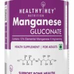 HealthyHey Nutrition Manganese Gluconate - Hypoallergenic Trace Mineral Supplement for Connective Tissue and Bones - 120 Capsules - Fast UK Delivery