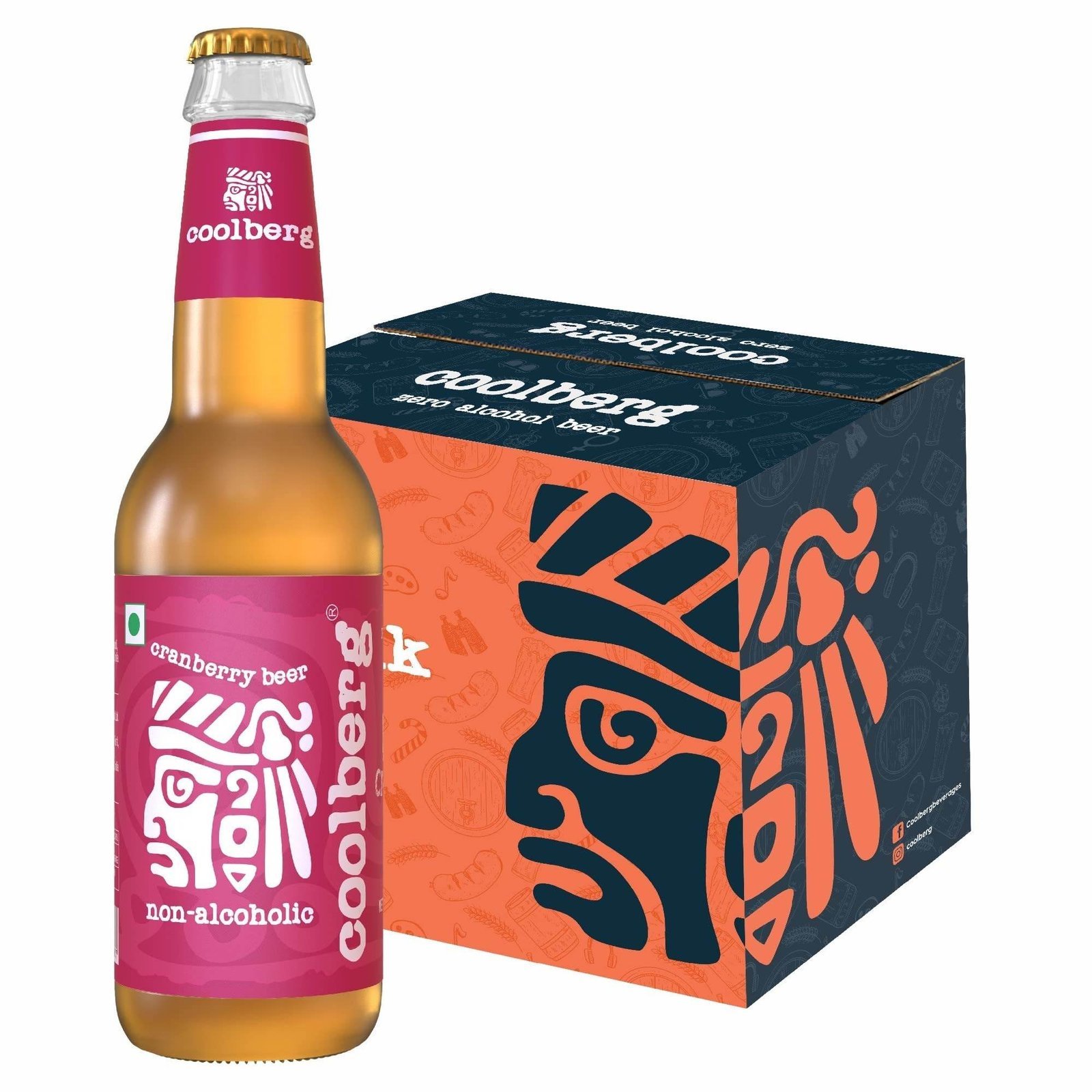 uk719RNeWgaTL-1-1.jpg Coolberg Cranberry Non Alcoholic Beer 330ml Glass Bottle - Pack of 6 (330ml x 6) - Fast UK Delivery - Image 1