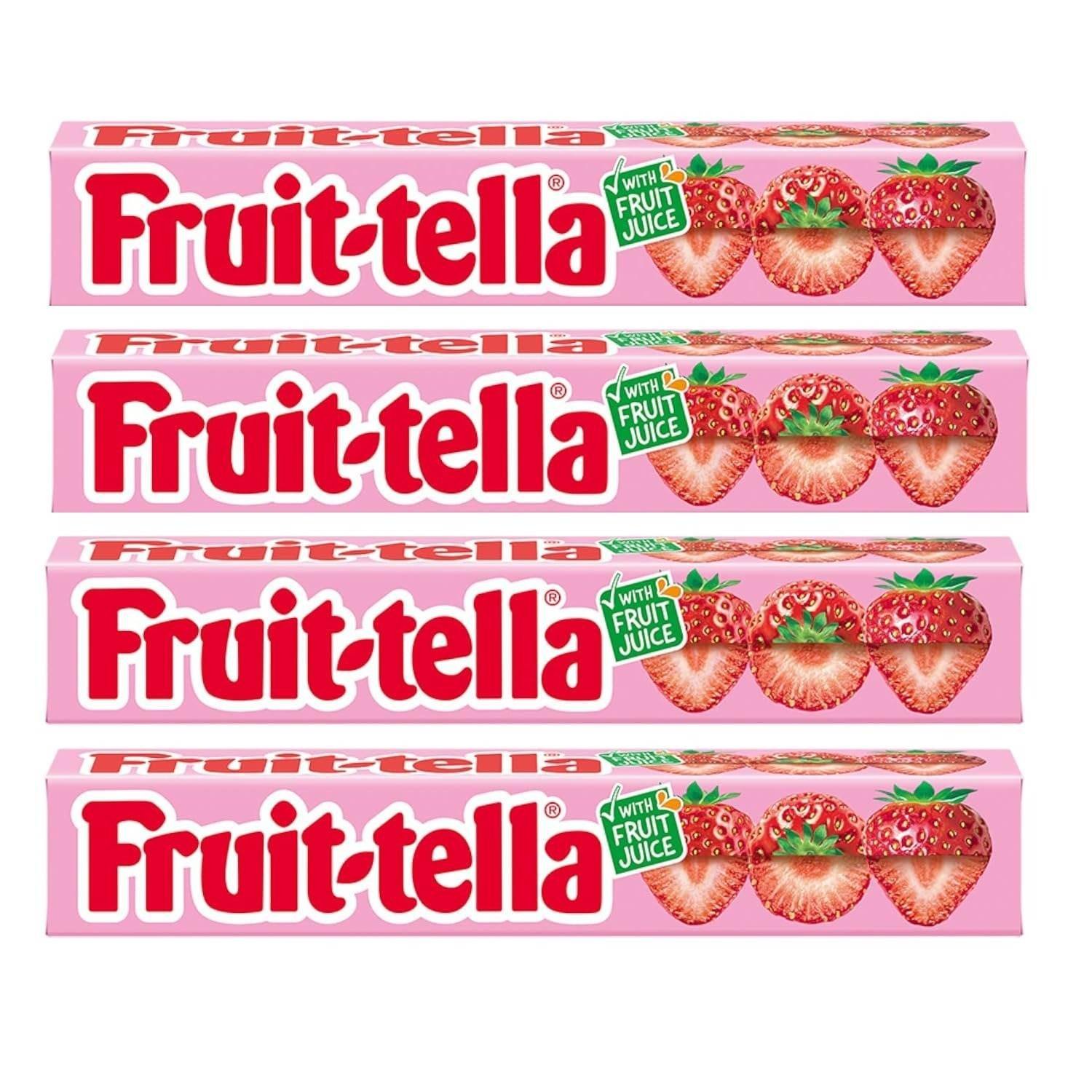 uk71ALBCG4STL-1-1.jpg Fruit-Tella Strawberry Flavour Chewy Toffee Stick (Pack OF 4 x 32.4g) - Fast UK Delivery - Image 1