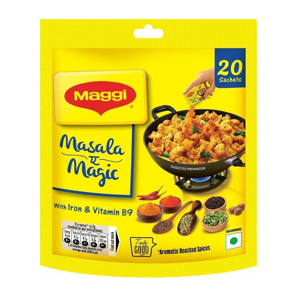 uk71AVeSj2CHL-1-1.jpg MAGGI Masala-ae-Magic Vegetable Masala, All in One | 120g Pouch (6g x 20 Sachets) - Fast UK Delivery - Image 1