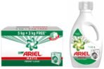 Ariel Matic Front Load Detergent Washing Powder - 5kg Plus 3kg & Matic Liquid Detergent, Front Load, 1 Litre, Pack Of 1 - Fast UK Delivery